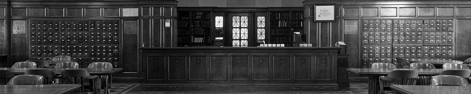 Librarian's office and card catalog from 1930