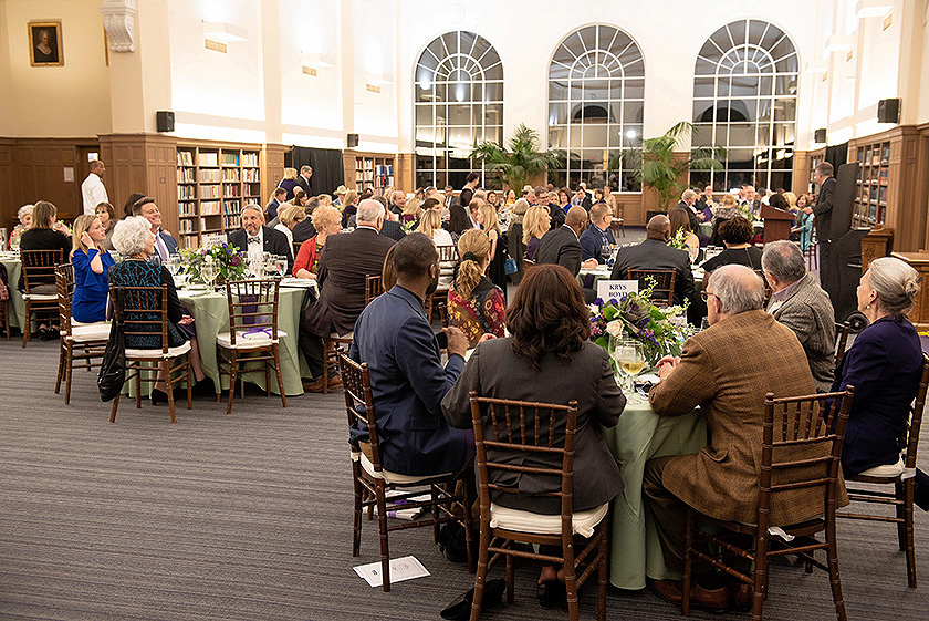 Guests seated in the Gearhart Reading Room.
