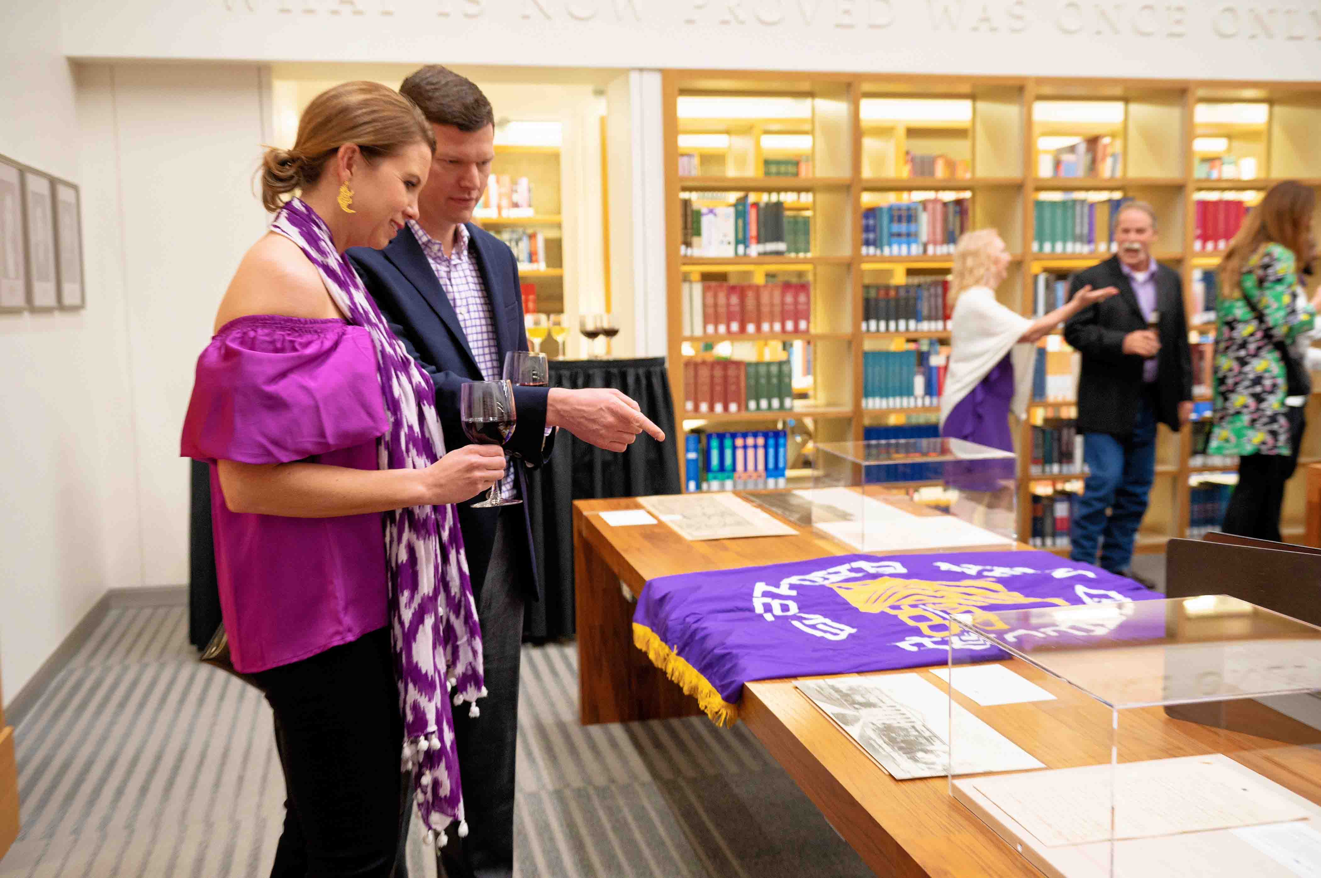 Guests admiring treasures from Special Collections 
